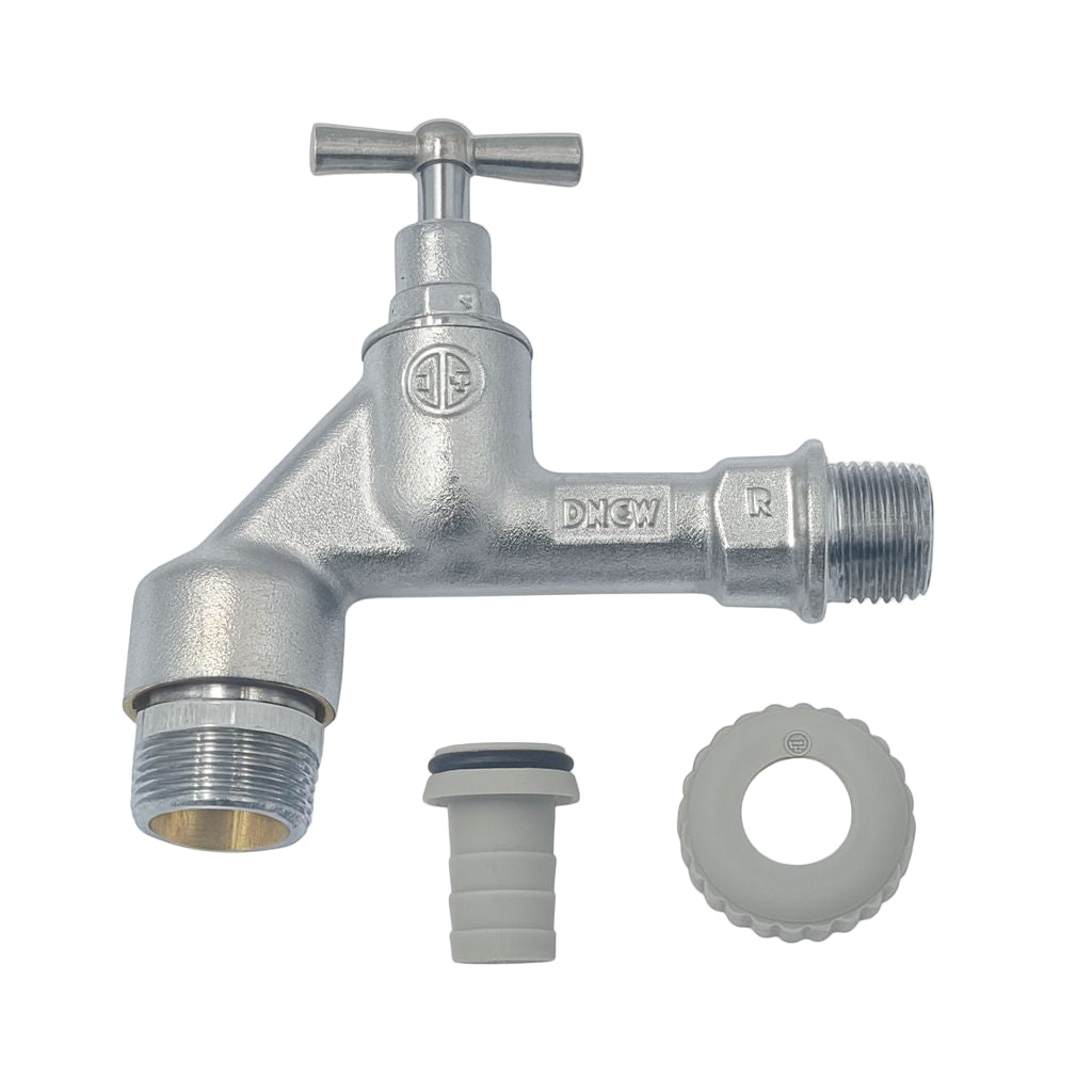 Auslaufventil mit Belüfter und Schlauchverschraubung 1/2", DVGW