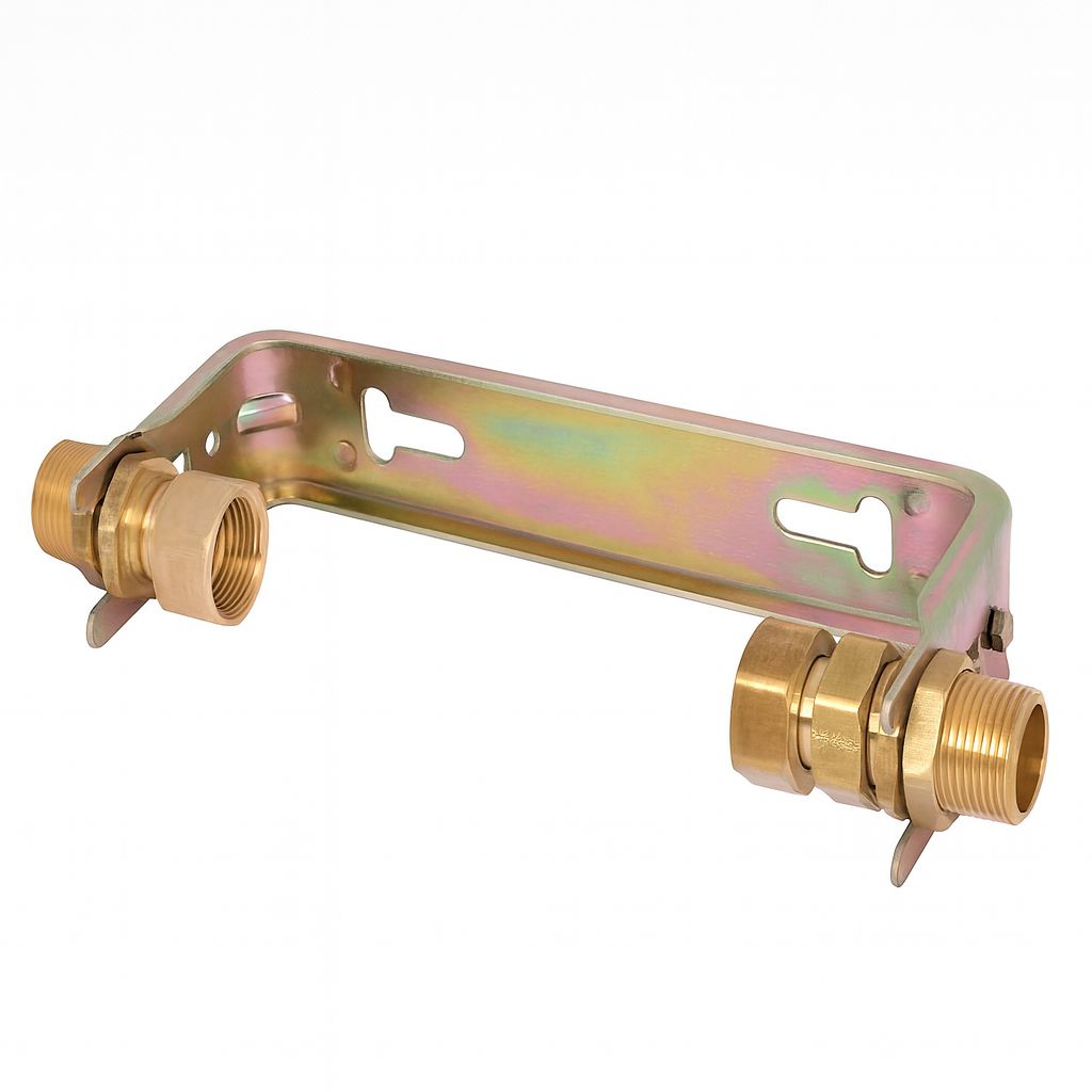 Wasserzähler-Einbaubügel QN 2,5 mit Verschraubung 1"x1" verzinkt starr