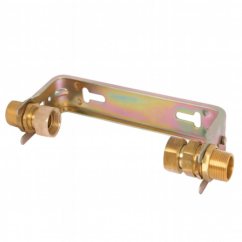 Wasserzähler-Einbaubügel QN 2,5 mit Verschraubung 1"x1", verzinkt, verstellbar